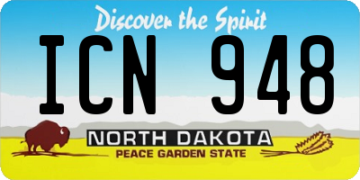 ND license plate ICN948