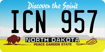 ND license plate ICN957