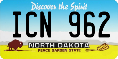 ND license plate ICN962