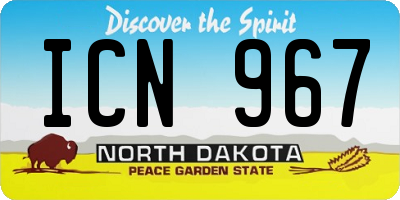 ND license plate ICN967