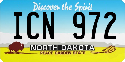 ND license plate ICN972