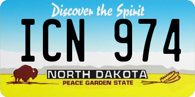 ND license plate ICN974