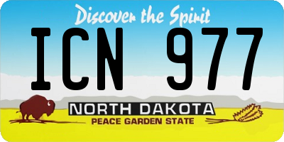 ND license plate ICN977