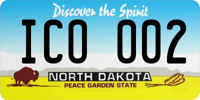ND license plate ICO002