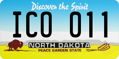 ND license plate ICO011