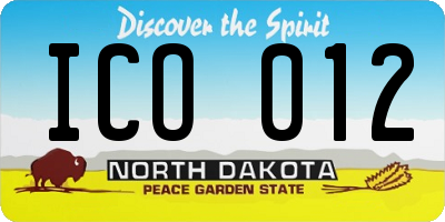 ND license plate ICO012