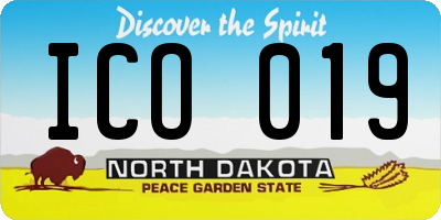 ND license plate ICO019
