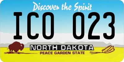 ND license plate ICO023