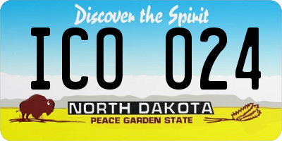 ND license plate ICO024
