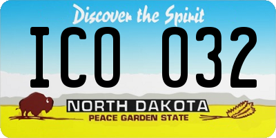 ND license plate ICO032