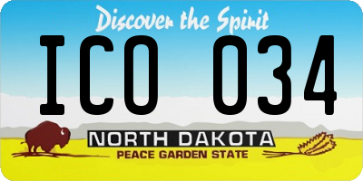 ND license plate ICO034