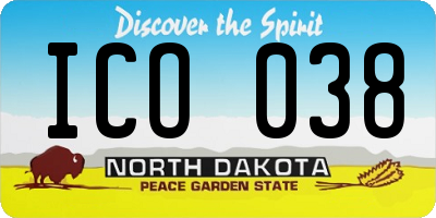 ND license plate ICO038