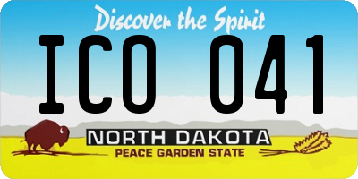 ND license plate ICO041