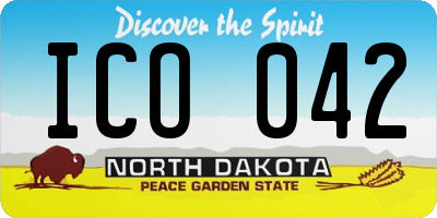 ND license plate ICO042