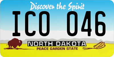 ND license plate ICO046