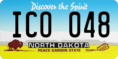 ND license plate ICO048