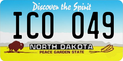 ND license plate ICO049