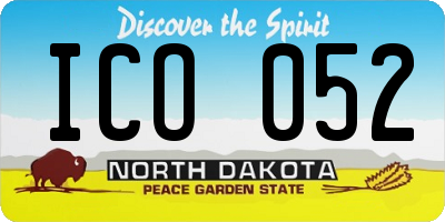 ND license plate ICO052