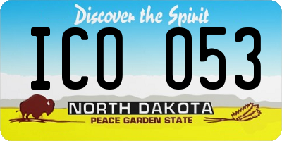 ND license plate ICO053