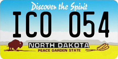ND license plate ICO054