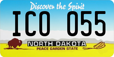 ND license plate ICO055