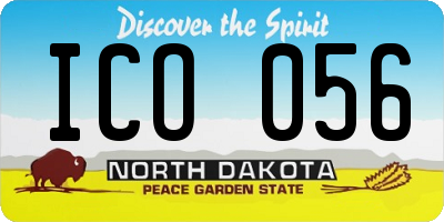 ND license plate ICO056