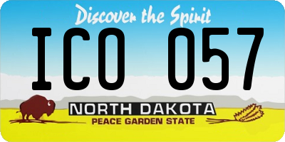 ND license plate ICO057