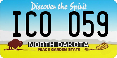 ND license plate ICO059