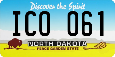 ND license plate ICO061