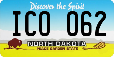 ND license plate ICO062
