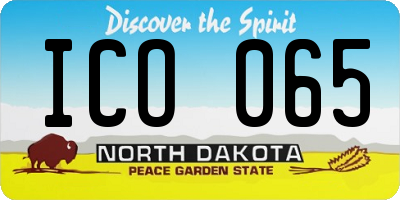 ND license plate ICO065