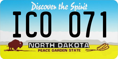ND license plate ICO071