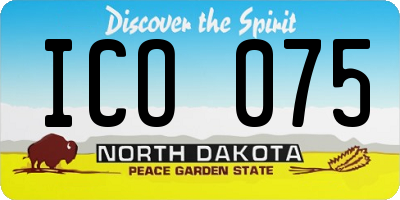 ND license plate ICO075
