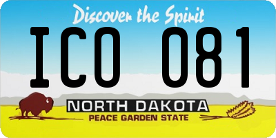 ND license plate ICO081