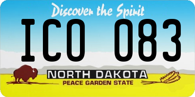 ND license plate ICO083