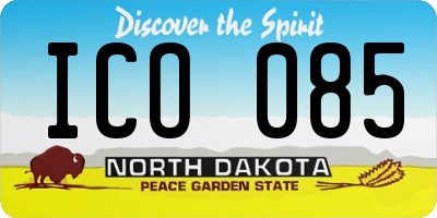 ND license plate ICO085