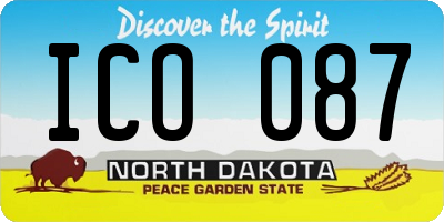 ND license plate ICO087