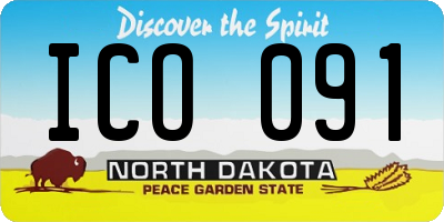 ND license plate ICO091