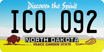 ND license plate ICO092
