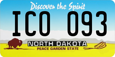 ND license plate ICO093