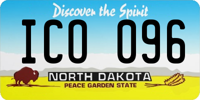 ND license plate ICO096