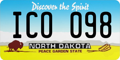 ND license plate ICO098