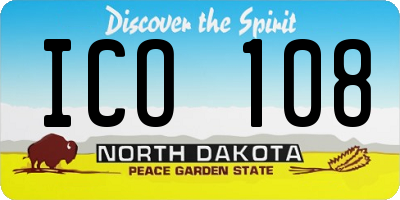 ND license plate ICO108