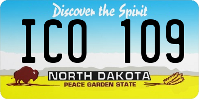 ND license plate ICO109