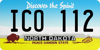 ND license plate ICO112