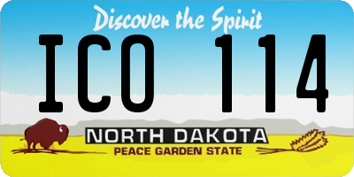 ND license plate ICO114