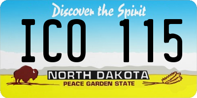ND license plate ICO115