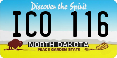 ND license plate ICO116