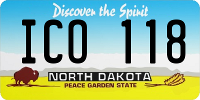 ND license plate ICO118