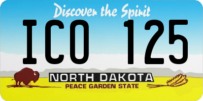 ND license plate ICO125